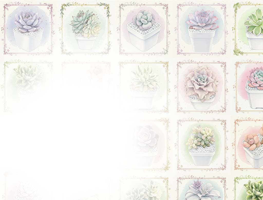 Watercolor art twin succulents