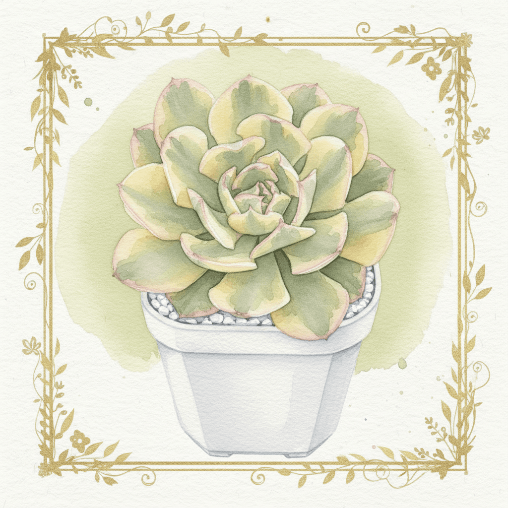 Echeveria ‘Liberia’ variegated | 利比亞錦 - art twin