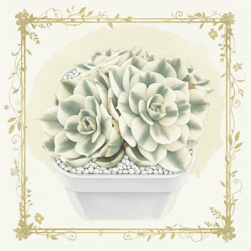 Echeveria ‘Lenore Dean / Compton Carousel’ variegated | 玉蝶錦 - art twin