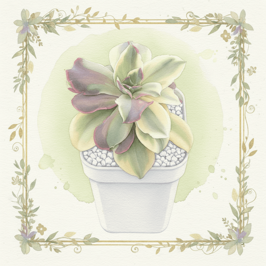 Echeveria ‘Japan Moon River’ variegated | 月亮河錦 - art twin